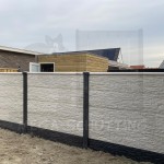 Beton-beton schutting antraciet en wit/grijs