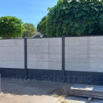 Beton-beton schutting antraciet - wit/grijs