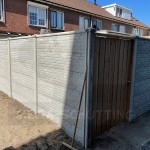 Beton-beton schutting wit/grijs klassiek steen