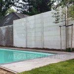 Beton-beton schutting wit/grijs glad