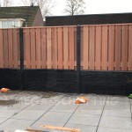 Luxe hout-beton schutting - hardhout