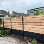 Douglas luxe hout-beton schutting horizontaal
