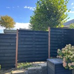 Zwart horizontaal met hardhouten palen
