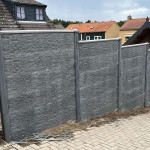 Beton-beton schutting grijs graniet motief