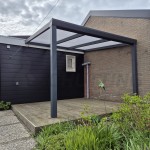 Alu veranda 3x3 meter op twee staanders