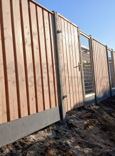 Standaard hout beton Douglas met stampbeton palen