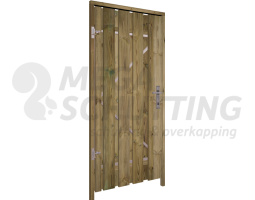 Naaldhout geïmpregneerd poort met verticale planken 90 x 195 links
