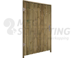 Naaldhout geïmpregneerd poort met verticale planken 130 x 195 links