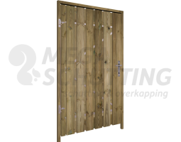 Naaldhout geïmpregneerd poort met verticale planken 120 x 195 links